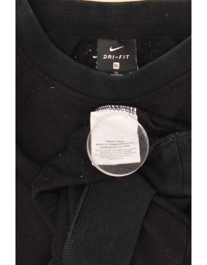 Nike - Sudadera corta extragrande para mujer, talla 40, XL, poliéster negro