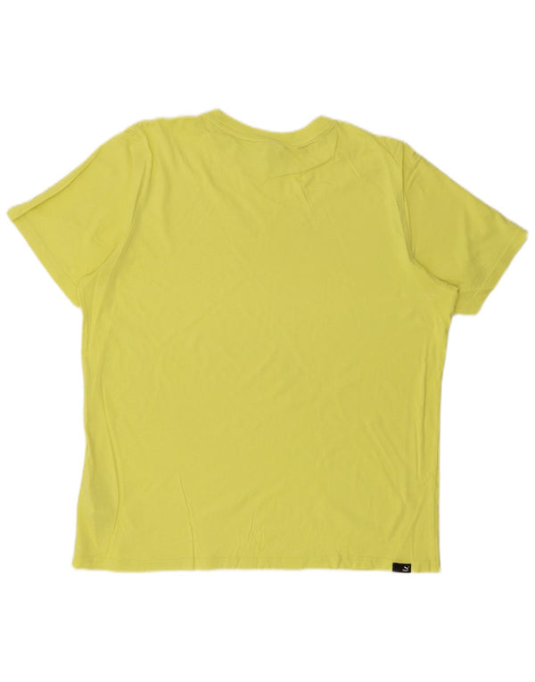 PUMA Camiseta gráfica para hombre, talla grande, amarilla