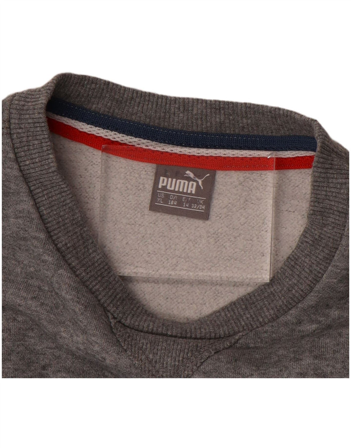 PUMA Sudadera con gráfico para niños 13-14 años Gris