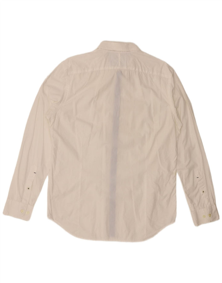 BANANA REPUBLIC Camisa ajustada a medida para hombre Algodón blanco grande