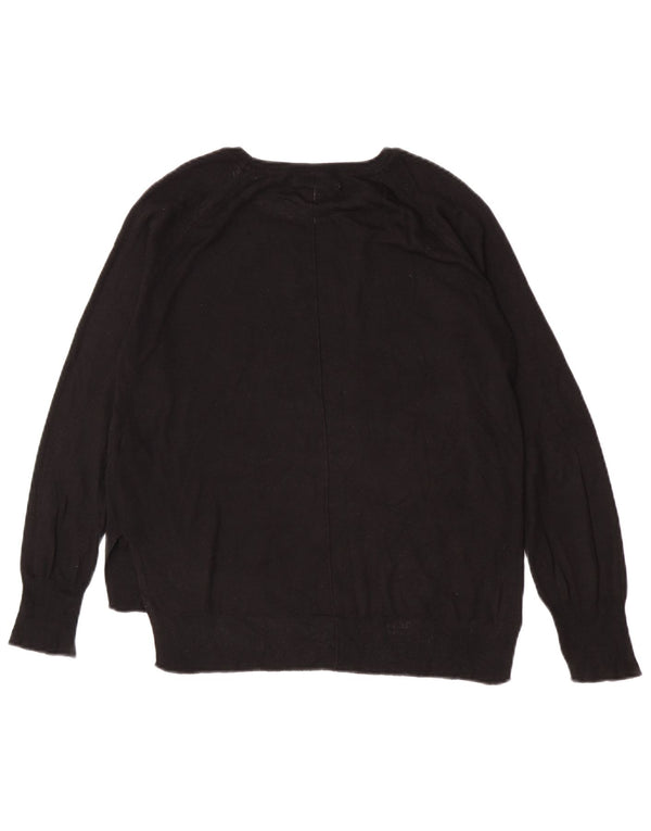 Zara - Jersey de cuello redondo para mujer, talla 40, talla grande, viscosa negra