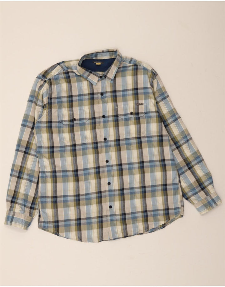 EDDIE BAUER Mens Flannel Shirt XL Blue Check Cotton Vintage Eddie Bauer and Second-Hand Eddie Bauer from Messina Hembry 