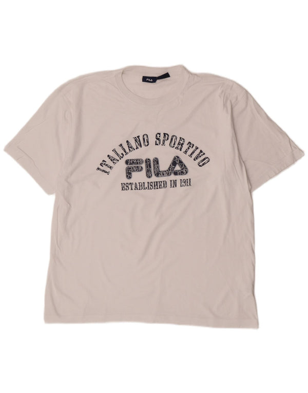 Fila Camiseta gráfica para hombre Top XL Algodón blanco