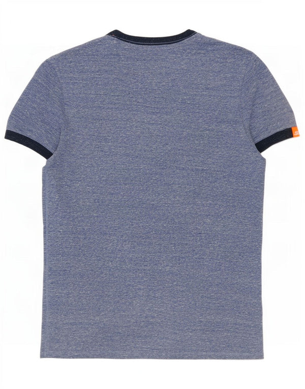 Superdry Camiseta para hombre Top de algodón moteado en azul medio