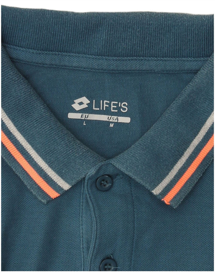 Polo Lotto Hombre Color Block Azul Grande