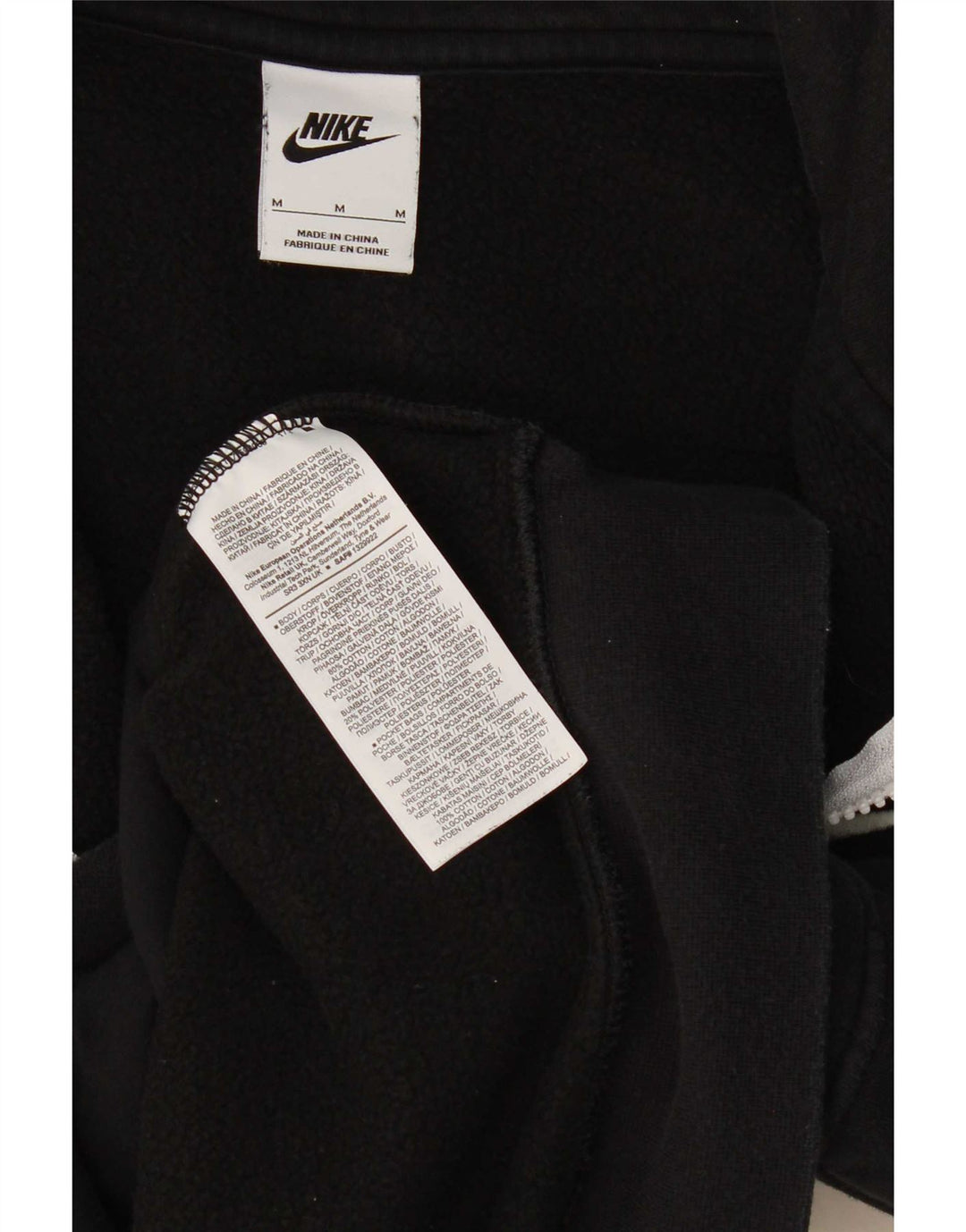 Nike Sudadera con cuello con cremallera y jersey de algodón negro mediano para hombre