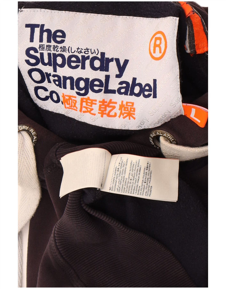 Superdry Jersey con capucha para hombre, talla grande, logotipo de algodón azul marino