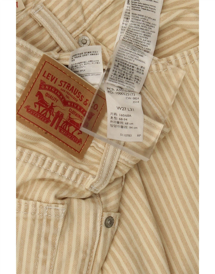 LEVI'S Pantalón Casual Recto Mujer W27 L31 Algodón A Rayas Beige
