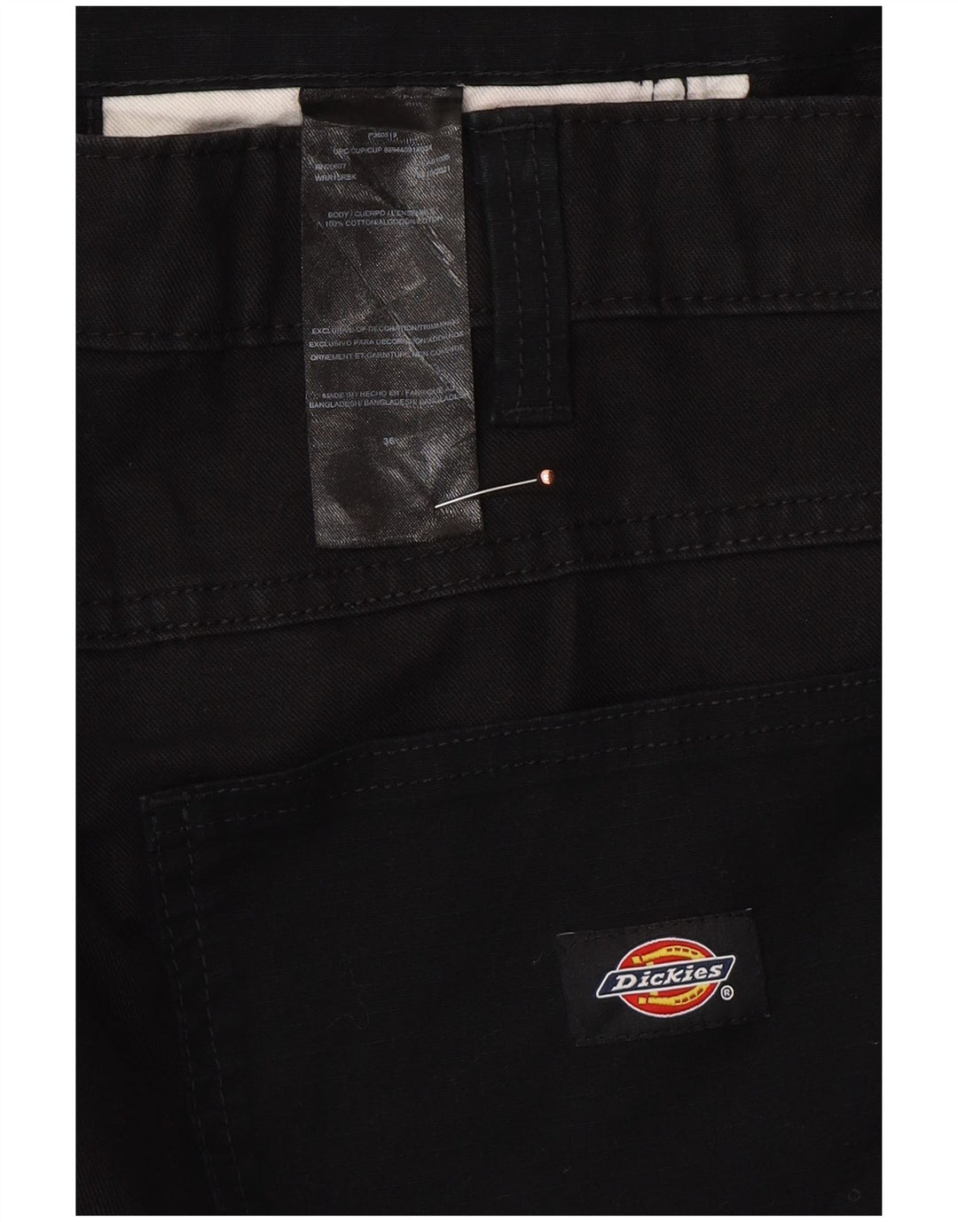 DICKIES Pantalones cortos chinos para hombre W36 Algodón negro grande