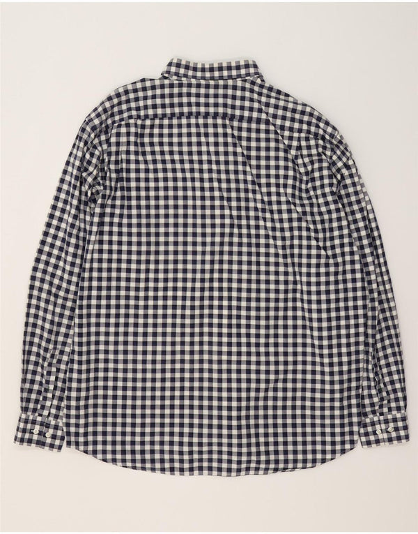 Camisa Lacoste Hombre Regular Fit Talla 46 2XL Algodón Vichy Azul Marino