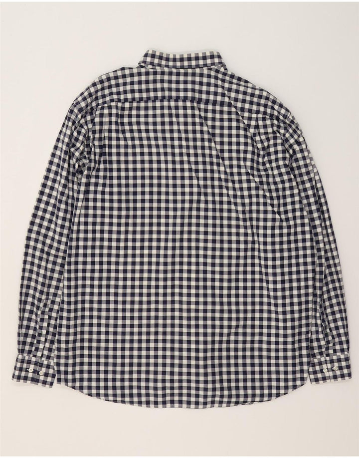 Camisa Lacoste Hombre Regular Fit Talla 46 2XL Algodón Vichy Azul Marino