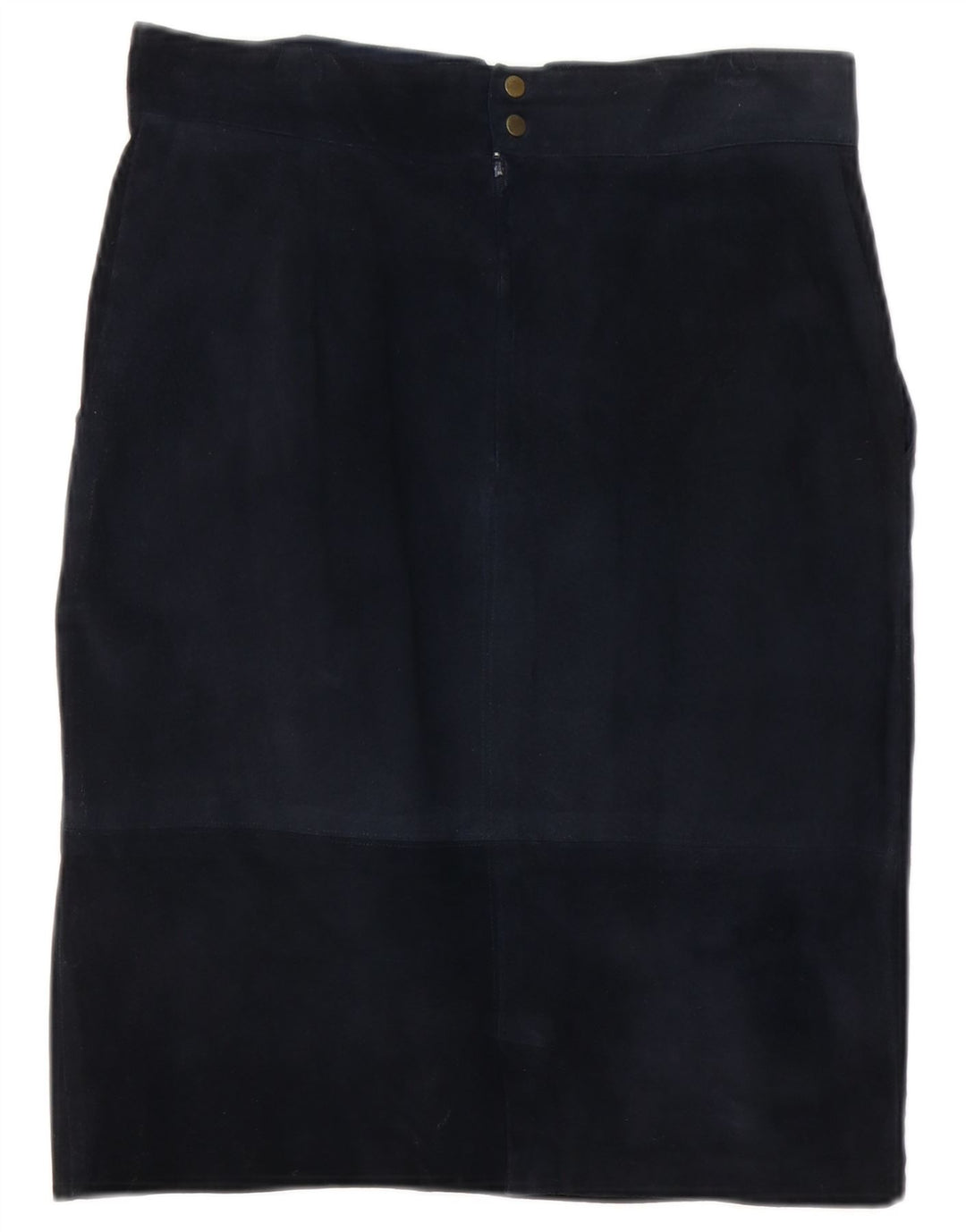 Vintage Mujer Ante Falda Recta W30 Medio Azul Marino