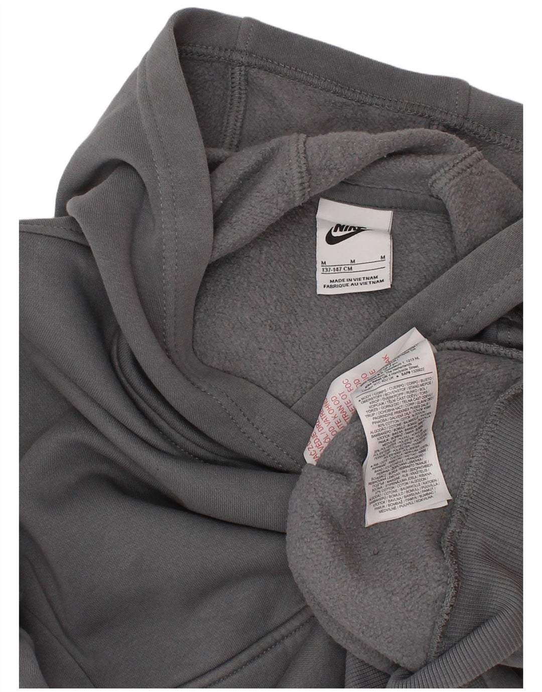 Nike - Sudadera con capucha para niño, 10-11 años, algodón gris medio