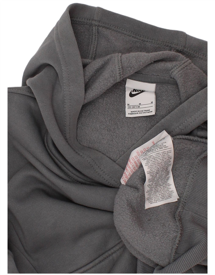 Nike - Sudadera con capucha para niño, 10-11 años, algodón gris medio