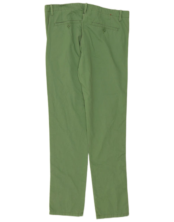 Benetton Pantalón Chino Slim Fit IT 50 Large W36 L33 Algodón Verde