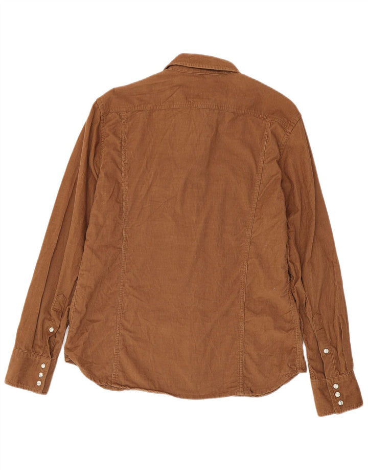 Camisa De Pana Gas Hombre Algodón Marrón Medio