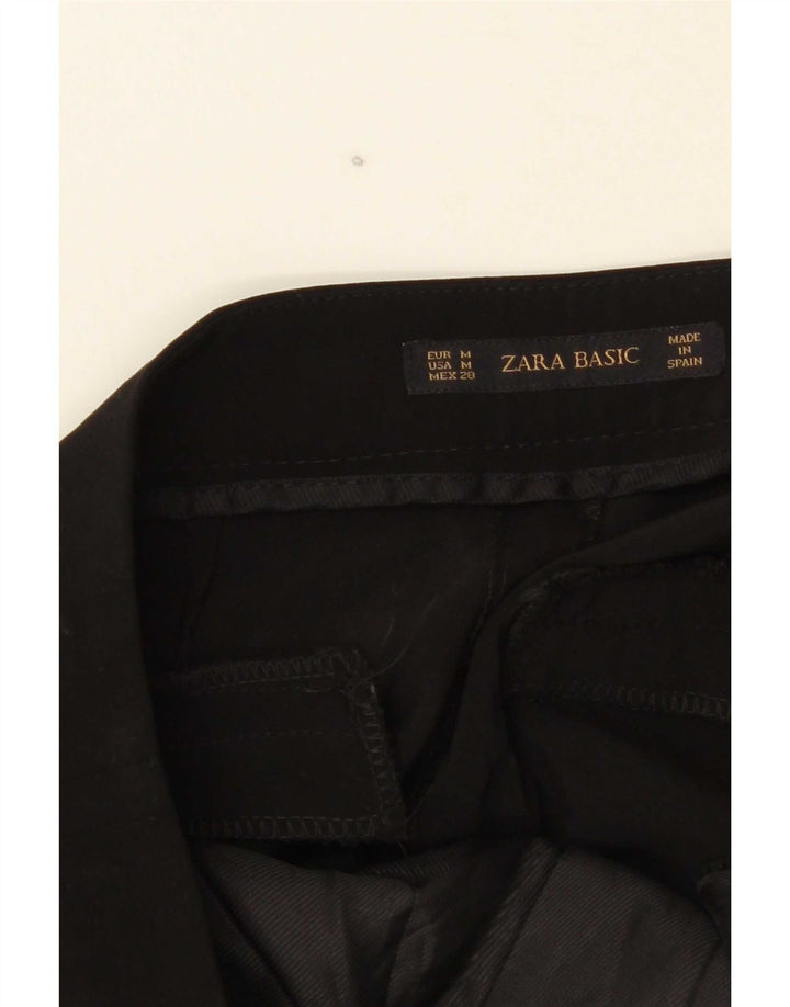 Zara Mujer Pantalones Casuales Pegged Medianos W28 L32 Poliéster Negro