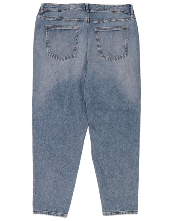 Marks & Spencer Vaqueros cónicos de cintura alta para mujer UK 46 Large W32 L25 Azul
