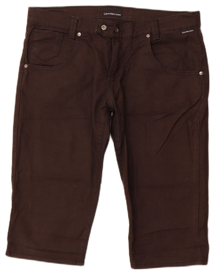 Bermudas Calvin Klein Mujer W31 Algodón Marrón Medio