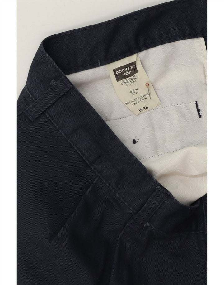 DOCKERS Pantalones cortos chinos pegados para hombre W38 XL Algodón azul marino