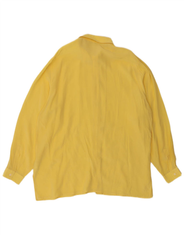 Camisa Vintage Mujer IT 50 XL Seda Amarilla