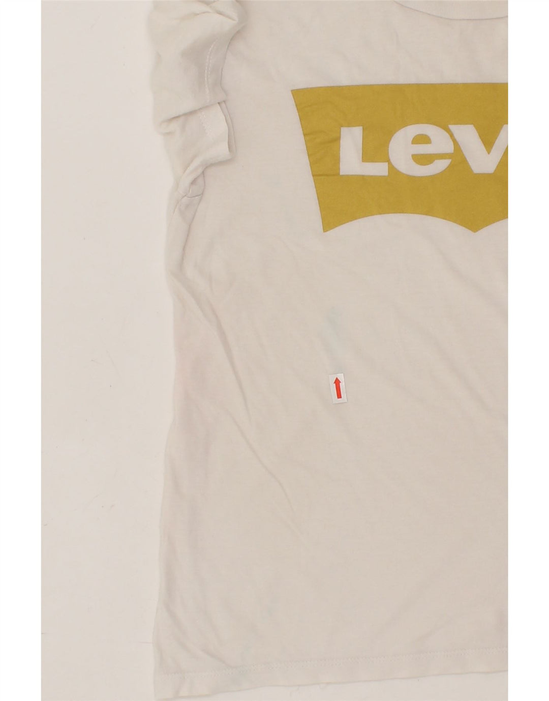 LEVI'S Womens Graphic T-Shirt Top UK 12 Medium White Cotton Vintage Levi's and Second-Hand Levi's from Messina Hembry 