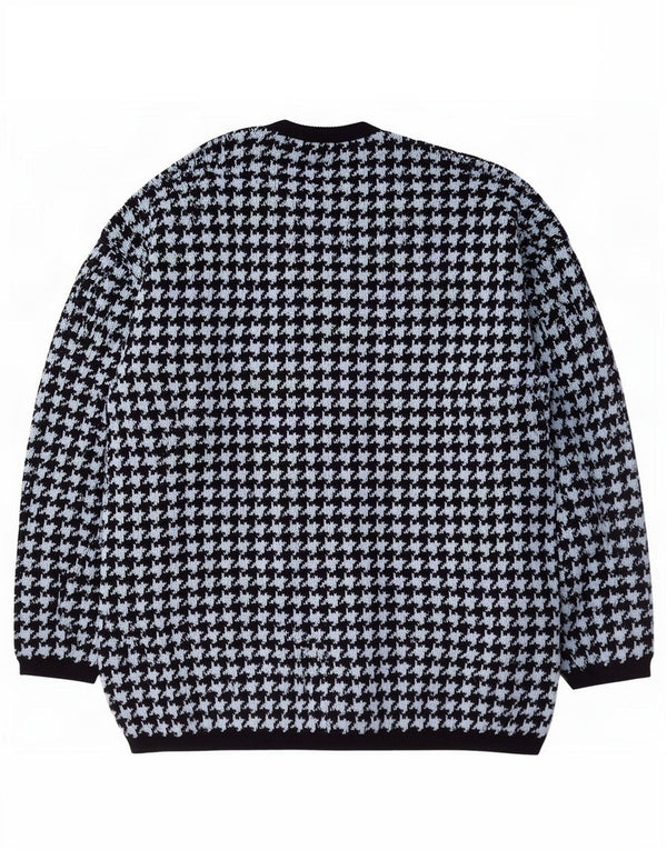 Maglieria Cárdigan para mujer UK 16 Large Lana de pata de gallo azul marino