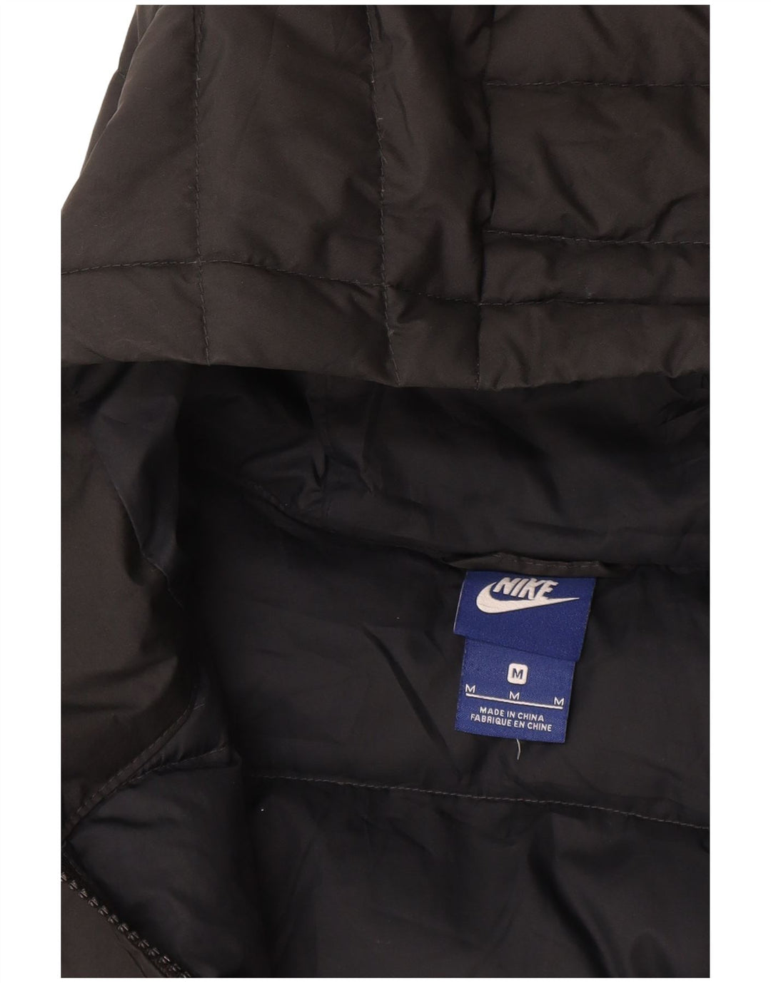 Nike - Chaqueta acolchada con capucha para mujer, talla 40, color gris medio