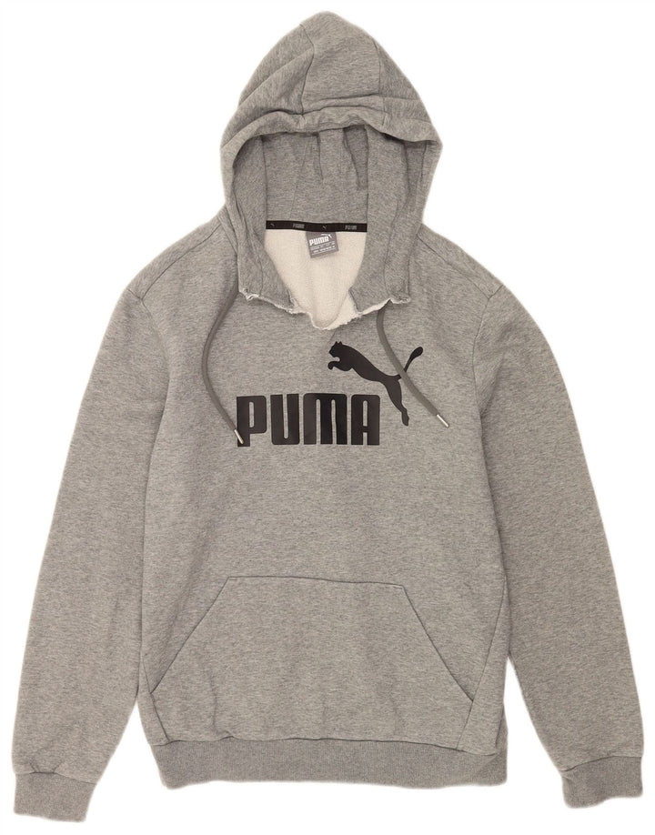 Puma Hombre Sudadera Con Capucha Gráfica Jersey De Algodón Moteado Gris Medio