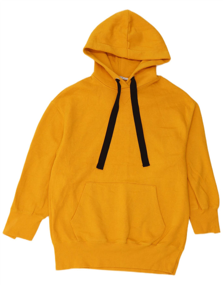 Zara Mujer Sudadera con Capucha Extragrande UK 10 Small Poliéster Amarillo