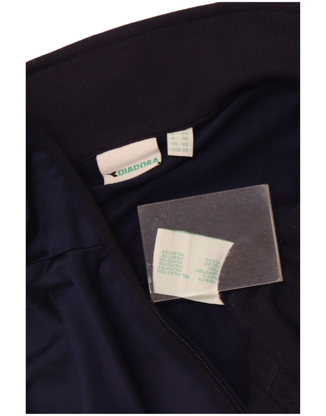 Diadora Chaqueta de chándal para hombre, talla 38, mediana, azul marino, color block