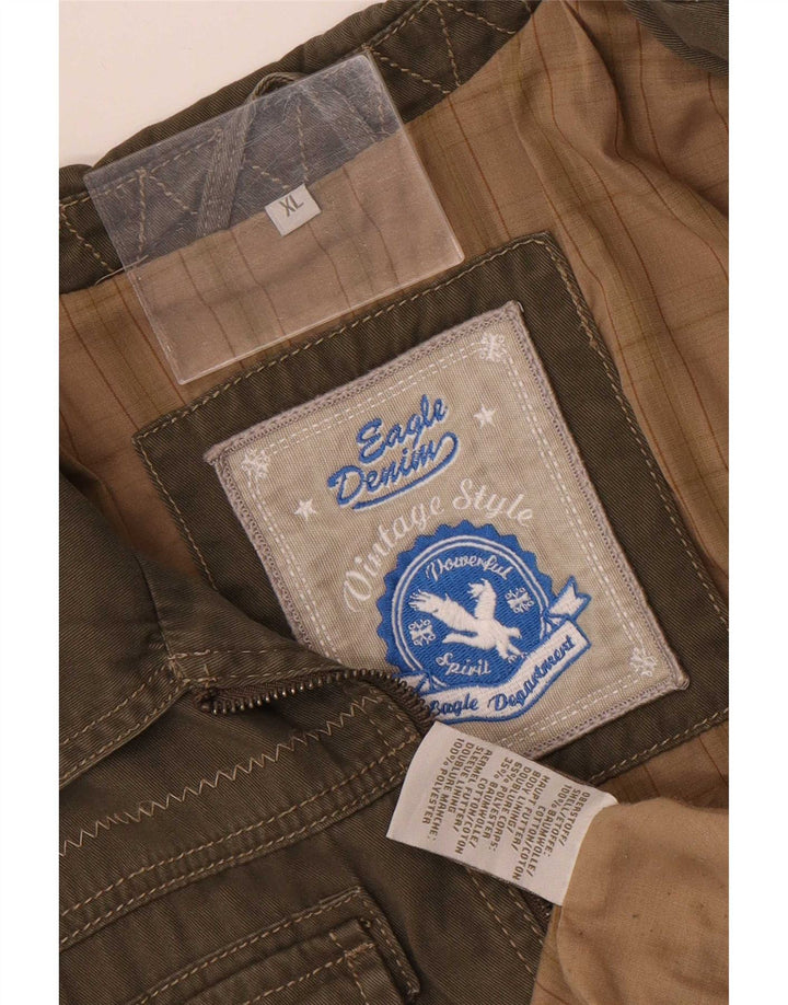Vintage hombres bomber chaqueta Reino Unido 42 XL algodón caqui