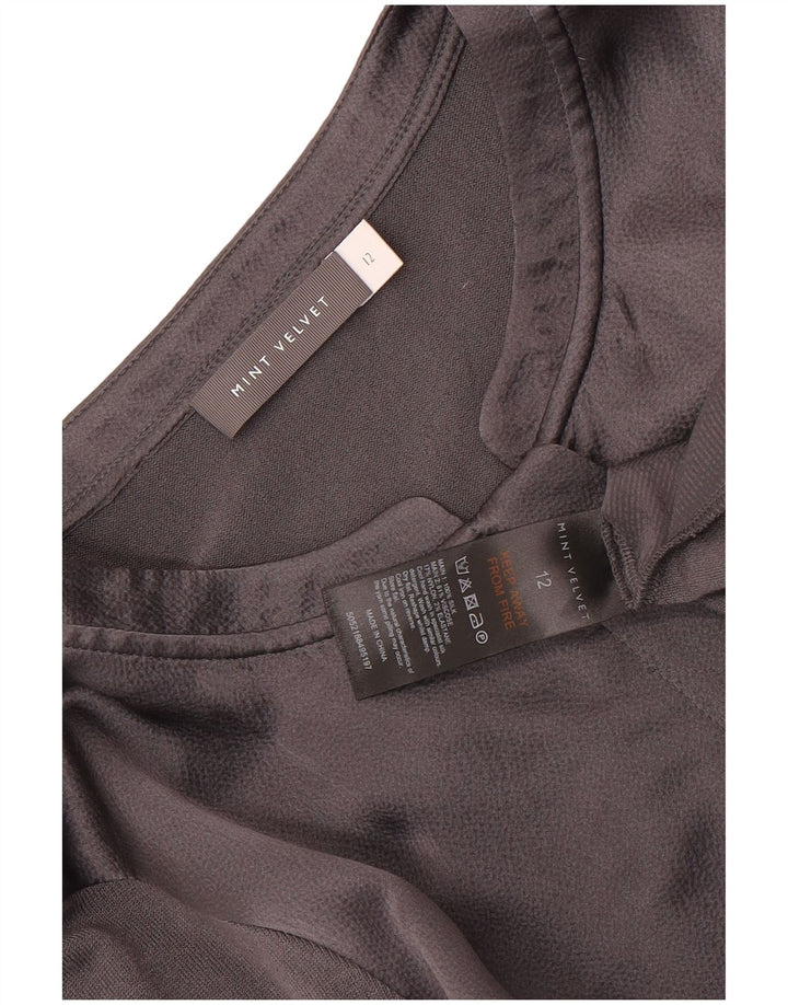 MINT VELVET Chaqueta superior de chándal para mujer UK 12 Seda gris medio