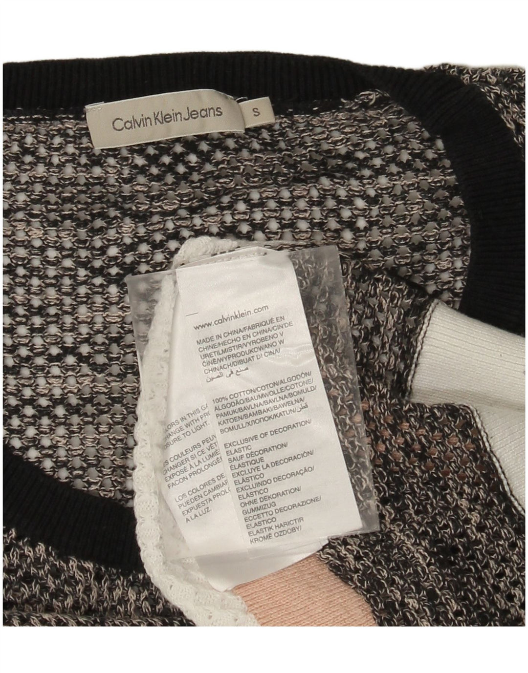 CALVIN KLEIN JEANS Suéter tipo jersey con cuello barco para mujer UK 10 Small Grey