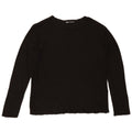 Zara Mujer Top Manga Larga UK 40 Small Viscosa Negra