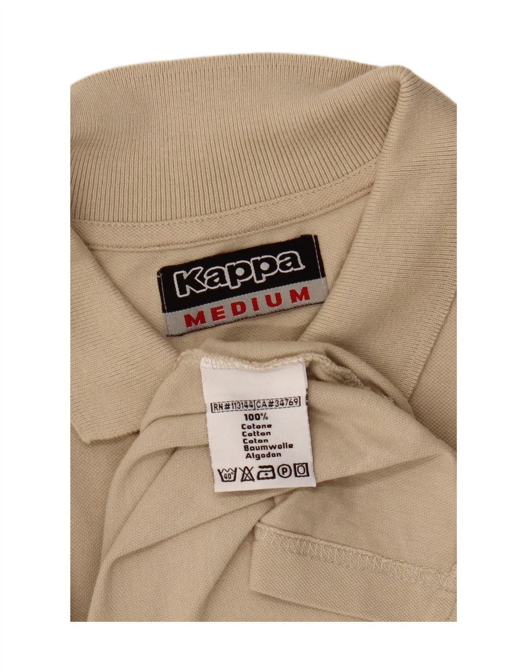 KAPPA Polo de manga larga para hombre de algodón beige medio