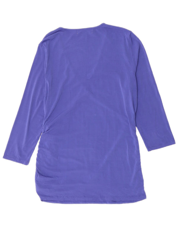 Michael Kors Blusa de manga 3/4 para mujer Top UK 46 Poliéster azul grande