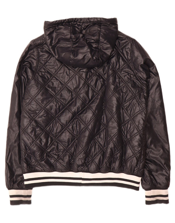 Nike Chaqueta acolchada con capucha para mujer UK 40 XL Nylon negro