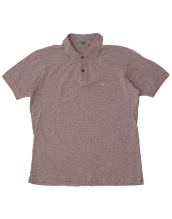 Benetton Polo De Hombre Grande Gris Moteado