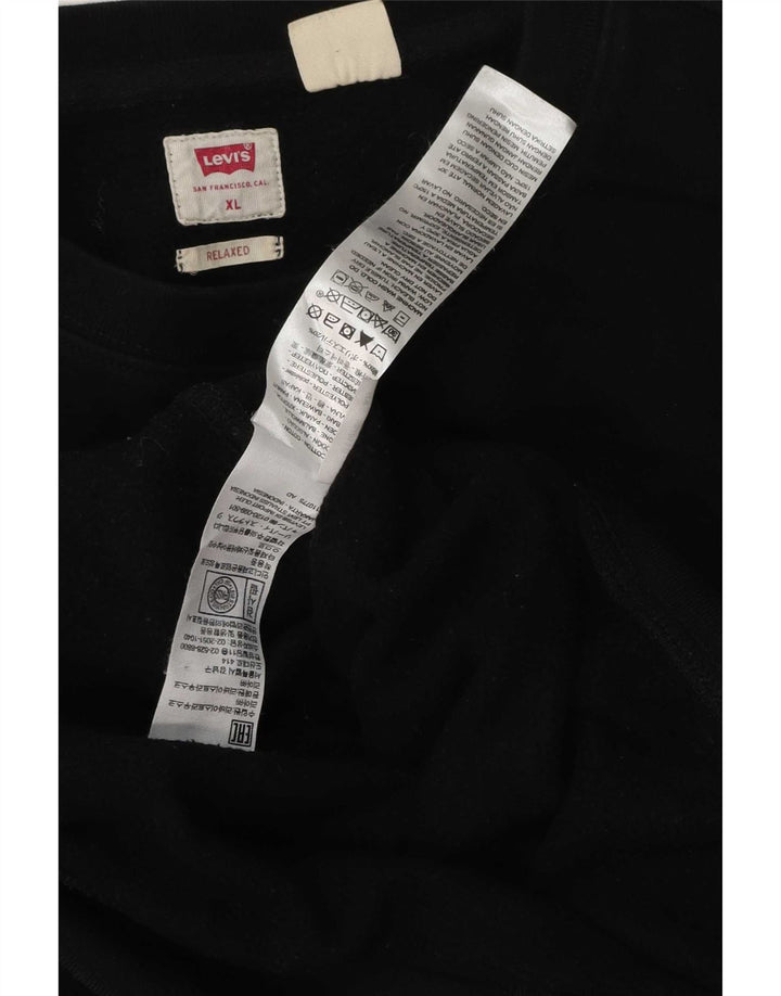 Levi's Hombre Relaxed Graphic Sudadera Jumper XL Algodón Negro