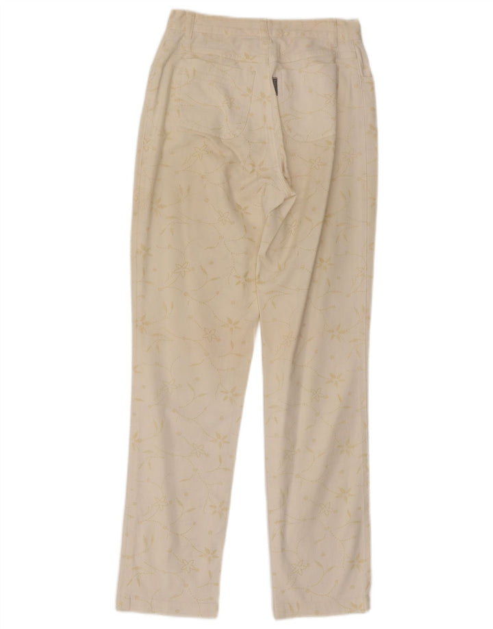 Fendissime Pantalón Regular Regular Fit W27 L29 Blanco Floral Clásico