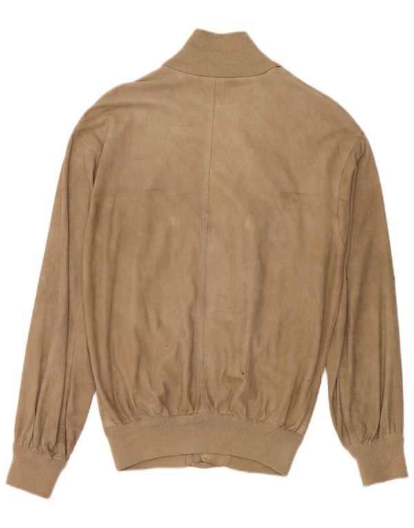 Vintage hombres ante bomber chaqueta Reino Unido 38 medio beige