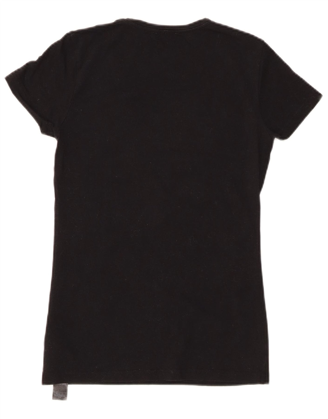 EMPORIO ARMANI Camiseta gráfica para mujer Top UK 8 Small Algodón negro