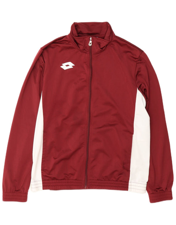 Lotto Hombre Chaqueta De Chándal Top Poliéster Color Block En Burdeos Medio