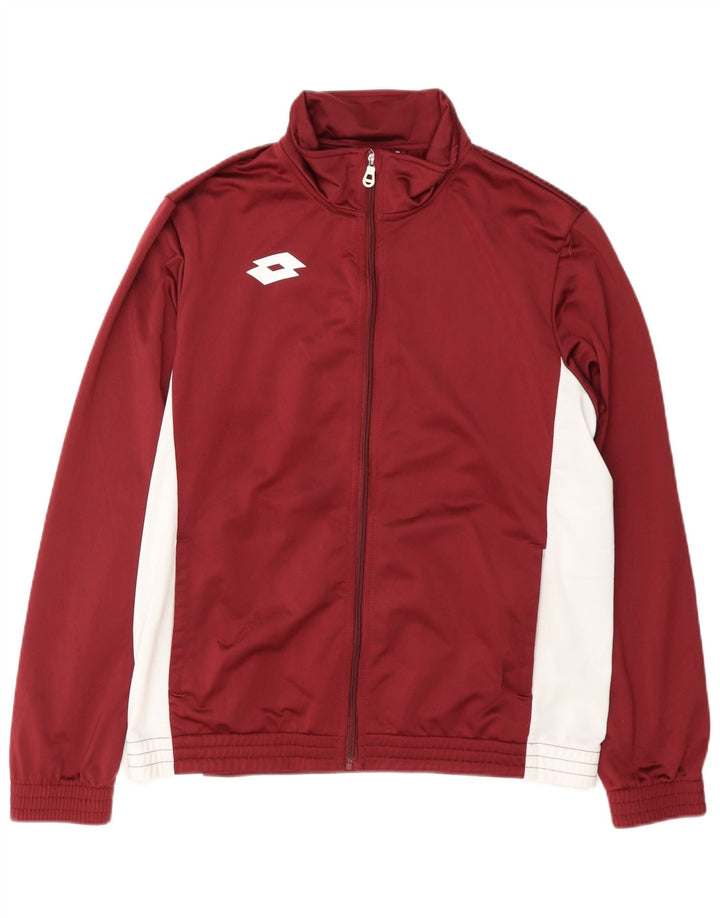 Lotto Hombre Chaqueta De Chándal Top Poliéster Color Block En Burdeos Medio