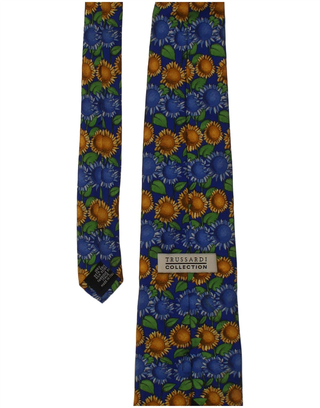 Corbata estampada Trussardi de hombre de seda floral azul talla única