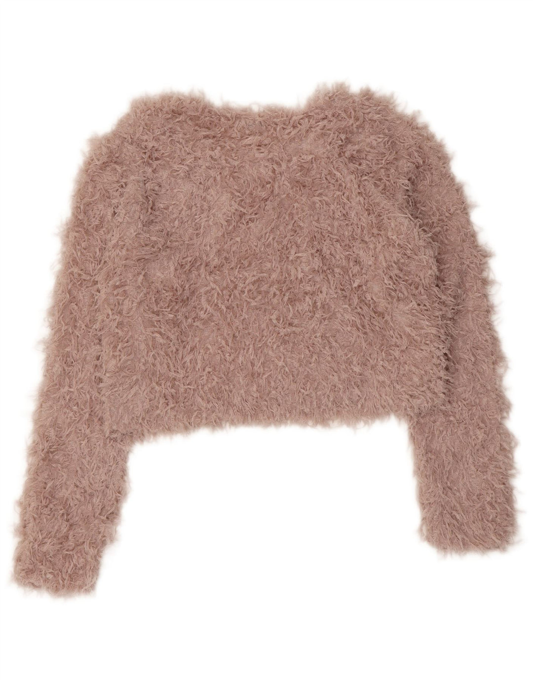 Zara - Jersey corto con cuello barco para mujer, talla 40, poliéster rosa medio