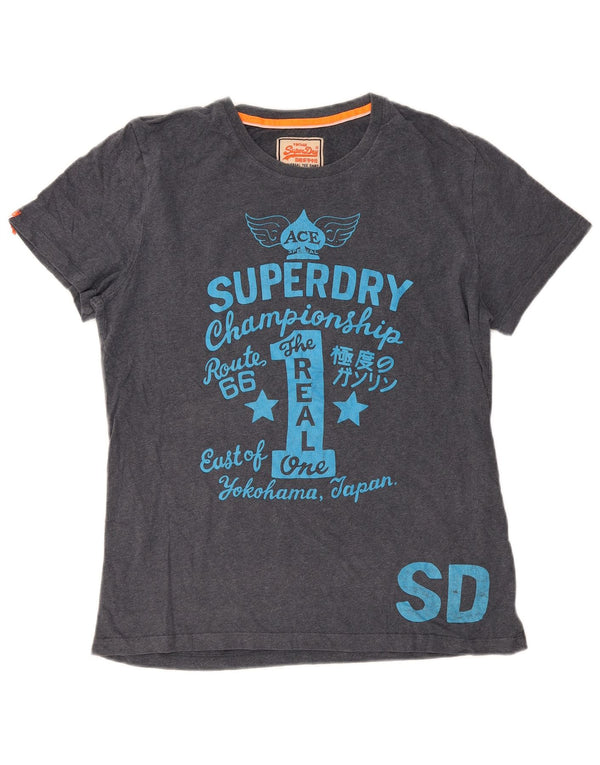 Superdry Hombre Camiseta Gráfica Top XL Algodón Gris