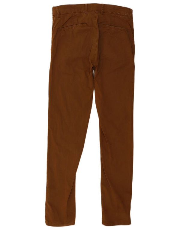 Zara Mens Slim Chino Pantalones EU 38 Small W30 L29 Marrón Algodón