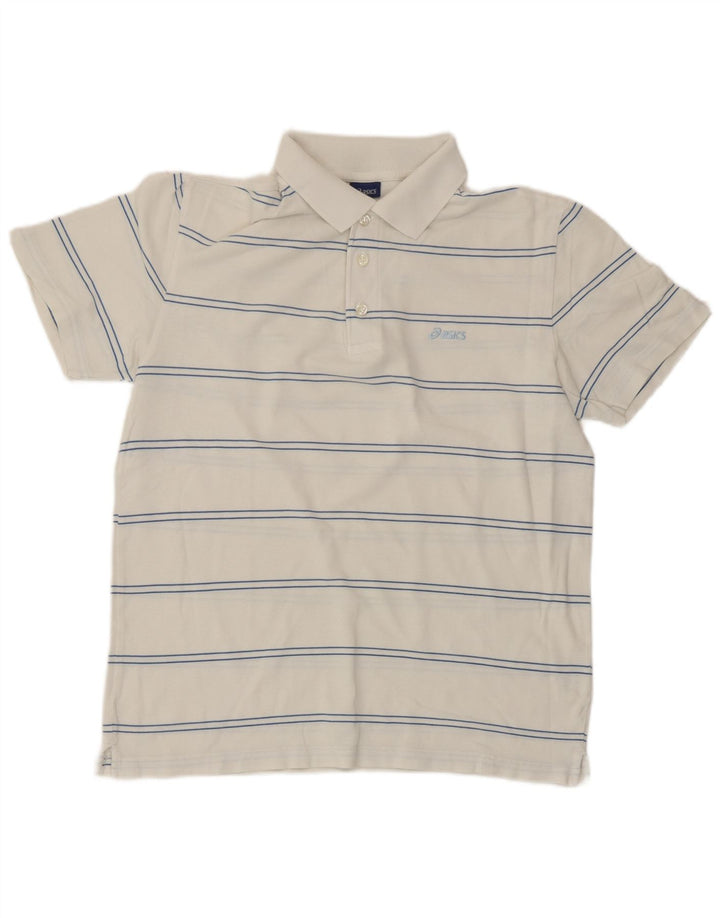 Polo Asics Hombre Algodón A Rayas Blanco Mediano